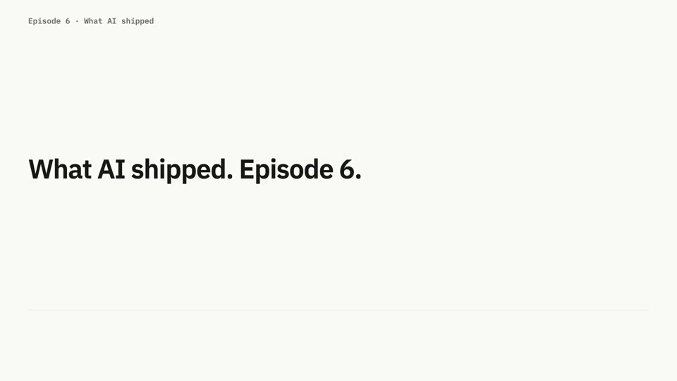 Episode 6: What AI shipped, title card