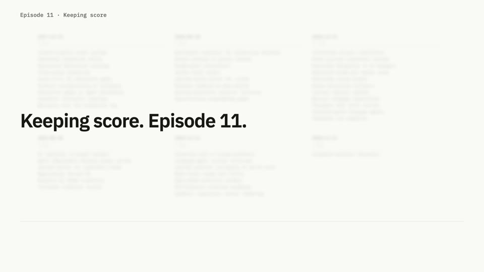 Episode 11: Keeping score, title card